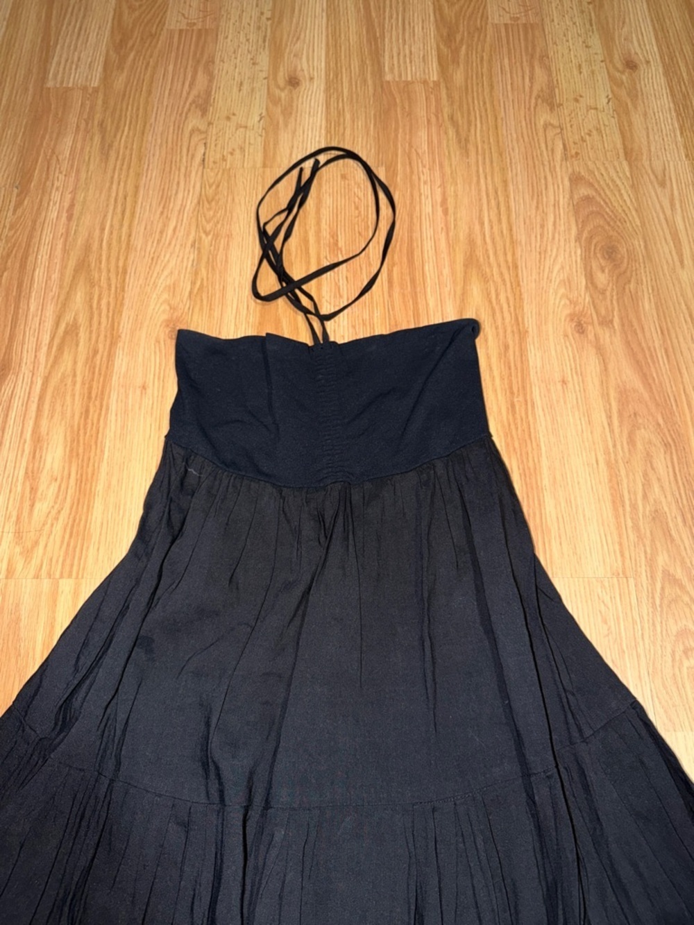 Theory Melcia Linen Halter Maxi Dress Black OS - Picture 3 of 6